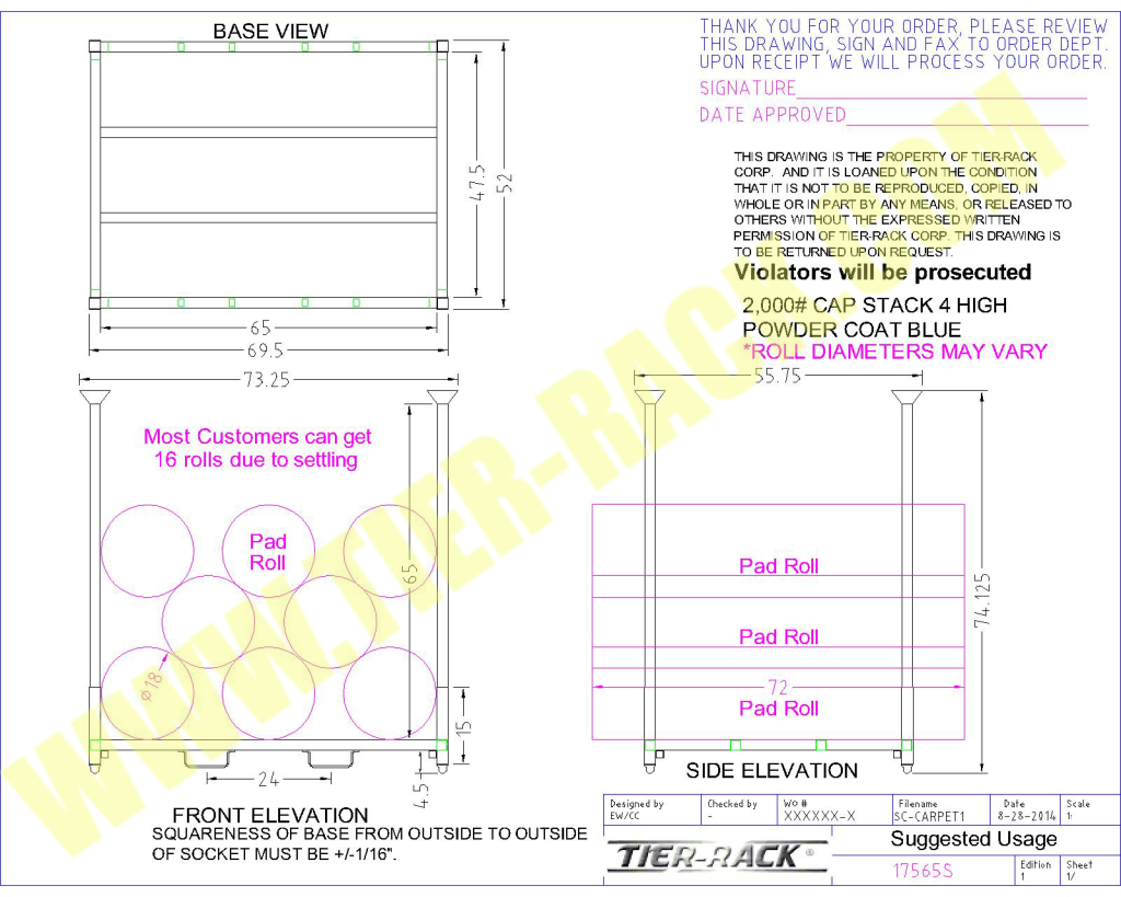 Tier-Rack Custom Warehouse Racks, Stack Racks, Wire Mesh Bins, Pad Racks, Pallet Racks, Portable Racks, Moveable Racks